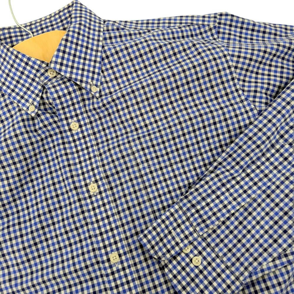 Lauren Ralph Lauren Classic‎ Fit Non Iron 17 34/35 Mens Button Down Blue Plaid